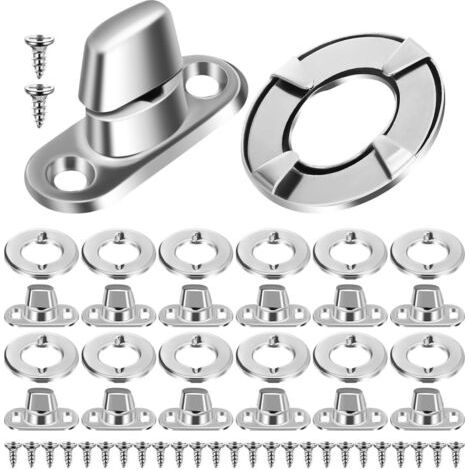 20 Ensembles Attaches à Verrouillage Rotatif, Ovales Twist Verrouiller, Oeillets Pour Baches Pour Boutons Tournants De Fixation En Toile (1/5)