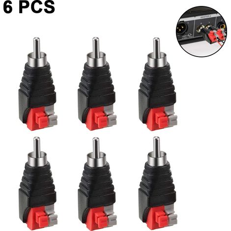 Lot de 6 câbles pour haut-parleurs avec connecteur jack audio mâle JR-R59-1A