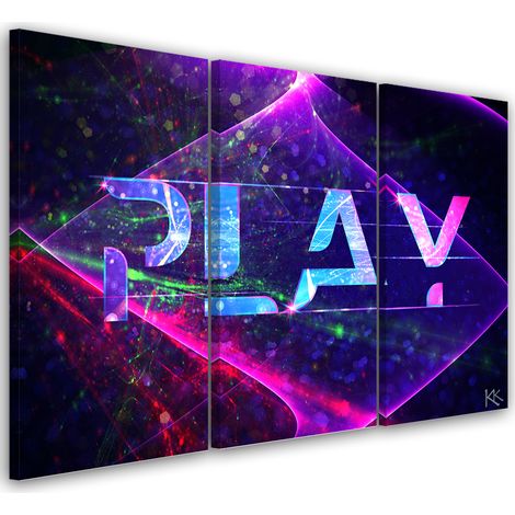 Quadro su tela 3 paneli, L'astrazione dell'iscrizione - 60x40 (1/4)