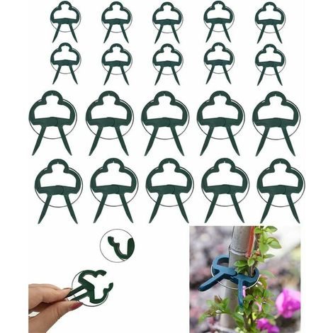 Lot de 20 pinces de jardin réglables, supports de fixation réutilisables pour plantes, jardin (1/5)