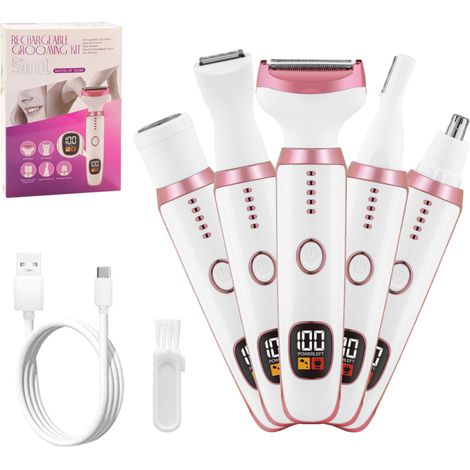 Rasoir électrique pour femme, tondeuse électrique 5 en 1 - Rechargeable par USB (1/5)