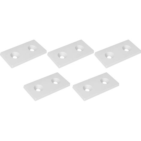 5 Stück Aluminium-Profil-Endkappen, Abdeckplatten aus Metalllegierung für lineare bewegliche Teile, 4080, Doppelbohrungen, Silber (1/5)