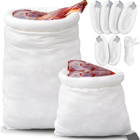 Lot de 6 Sacs à Viande de Gibier 4 Grands 2 Petits Respirants à Cordon et Bande Réfléchissante pour Transport et Congélation (1/5)