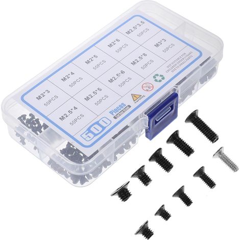 Kit de Vis 500 Pièces pour Ordinateur Portable en Acier Carbone Maintien Sécurisé et Étiquetage Clair, pour Maintenance Générale (1/5)