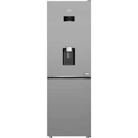 Kombi-Kühlschrank BEKO B3RCNE364HDS 316 l No Frost grau AEROflow mit Wasserspender