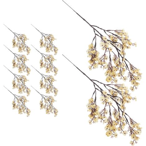 Artificial Gypsophila Flowers, Solid Gold, 12pcs, Realistic Look, Iron and Plastic Material, for Wedding and Table Decoration for Events and Shows (1/5)