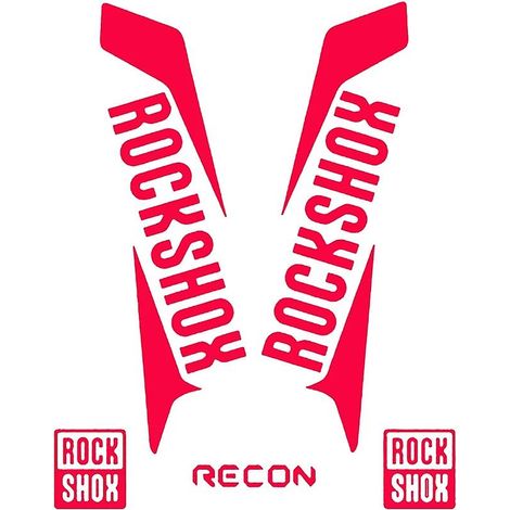 Autocollants RockShox RECON Style pour fourche avant de VTT, autocollants PIKE 18 cm x 8 cm (33 cm rouge)