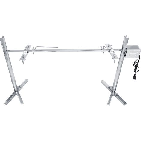 Kit rôtissoire pour barbecue en acier inoxydable, broche à viande et fourchettes, avec moteur électrique (1/5)