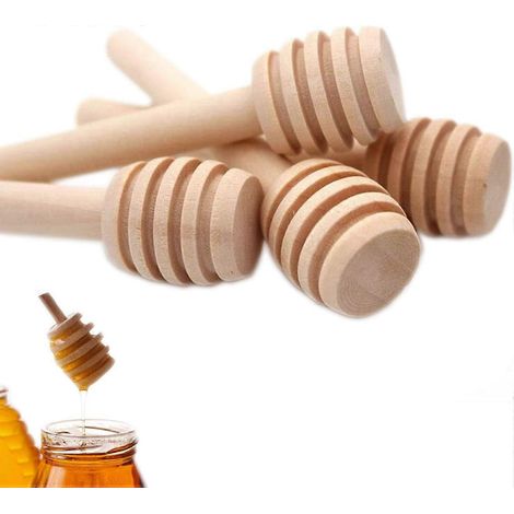 Mini cuillères à miel en bois pour la cuisine et la table, 8 cm, cuillères à miel en bois pour distributeur de confiture, mini bâtonnets de miel pour les fêtes de mariage (50 pièces) (1/5)
