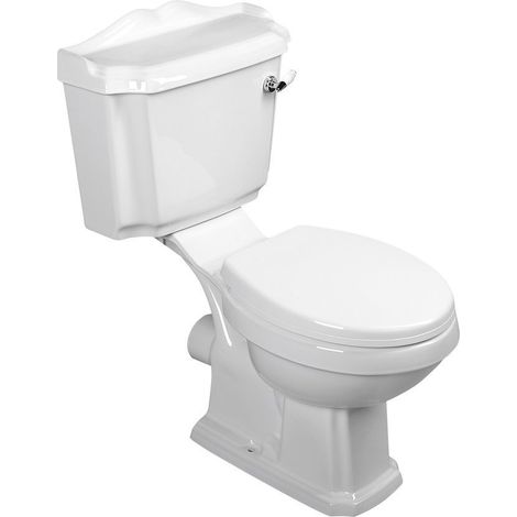 WC jumelé ANTIK Classic + Abattant WC, blanc (1/4)