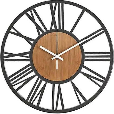 Horloge murale silencieuse de 40 cm (16 pouces) en bois, idéale pour la décoration du salon, de la salle à manger ou de la chambre. (1/5)