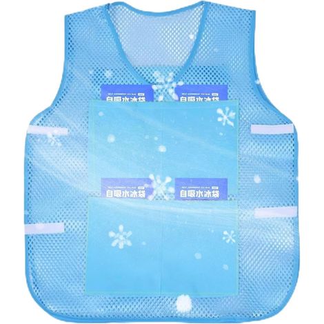 Gilet rafraîchissant Genérico - Refroidissement avec 8 blocs réfrigérants, Gilet rafraîchissant avec glace Pour la construction, l'entreposage, l'électricité, le transport, la moto, le cyclisme, la c