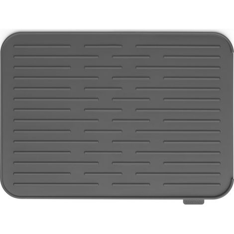 Brabantia Sink Side Tappetino Scolapiatti, Silicone, Dark Grey, 43.8 x 32.5 x 0.9 cm (1/5)