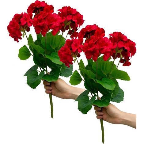 Géranium artificiel, fleurs artificielles, bégonia, fausse fleur en soie (1/5)