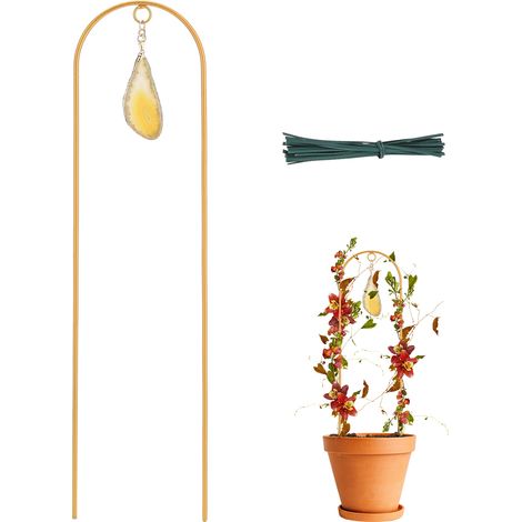 Treillis pour Plantes Cadre en Fer Doré avec Attaches Zip pour Vignes et Fleurs (1/5)