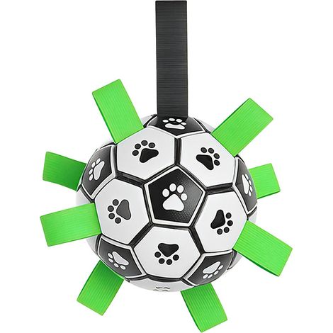 Balle jouet pour chien : jouet d'entraînement pour Border Collie, Labrador et Corgi, ballon de football pour chien, accessoires durables pour animaux de compagnie (taille M). (1/2)