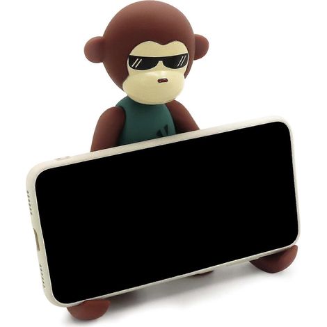 Support de téléphone singe rigolo pour tous les téléphones, mini-iPad et tablettes, angle réglable, vert (1/4)