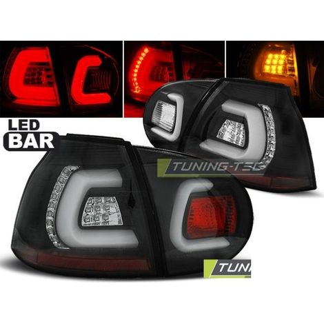 Paire de feux arriere VW Golf 5 03-09 noir led Bar (1/2)