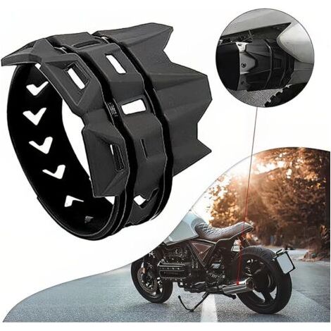noir,Protecteur de silencieux d'échappement de fosse de saleté de moto avec sangles d'installation, protection en caoutchouc, anneau anti-brûlure de tuyau d'échappement résistant à la chaleur