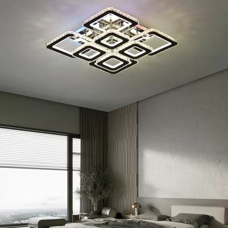 Lustre LED Multicolore 168W 8 Carres Lumiere Gradable Chrome (1/5)