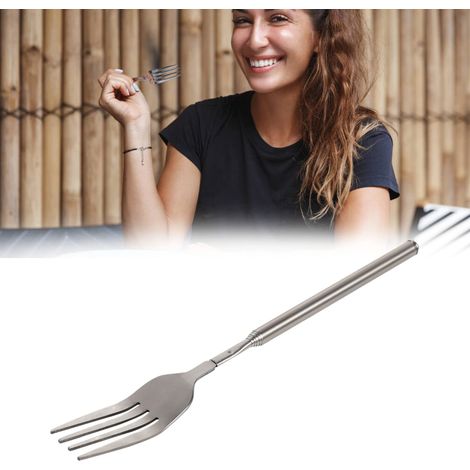 Forchetta telescopica estensibile per barbecue – in acciaio inox – utensile per barbecue per frutta e dessert