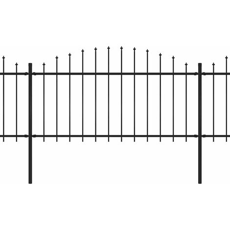 Maison Exclusive - Gartenzaun mit Speerspitze Stahl 714,5 x 150 c