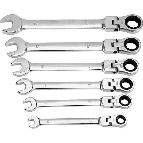 12 clés à cliquet 8-19 mm double embout – 72 dents, pour mécanique automobile – Set de clés mixtes à rotation rapide (1/5)