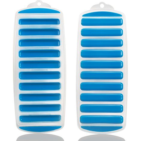 Moules à glaçons en silicone, moules à glaçons étroits pour bouteilles d'eau, moules à glaçons en silicone pour congélateur avec système anti-retournement facile.