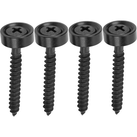 4 Kits de Fers de Manche pour Guitare Électrique, Attaches Métalliques avec Boulons pour Basse Noire (1/5)
