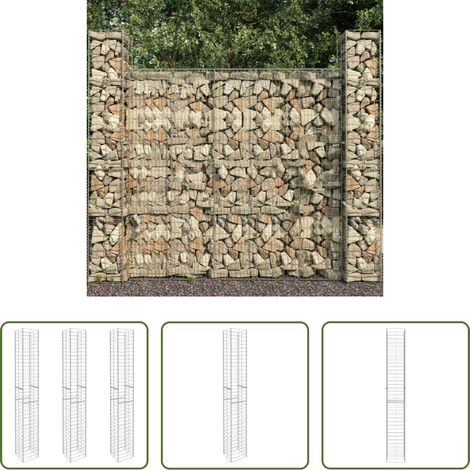 vidaXL Jardinage - Paniers de gabion 3 pcs Acier galvanisé 25x25x197 cm (1/5)