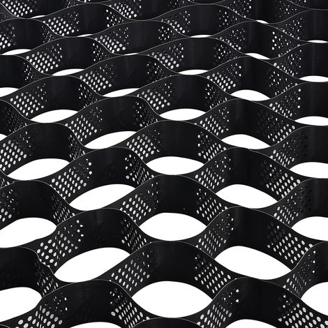 Grille alvéolaire pour stabilisation de sol, profondeur 10 cm, 5,2 x 2,7 m, charge 850 kg/m², perméable, pour jardin, terrasse, allée, parking et pentes. (1/5)