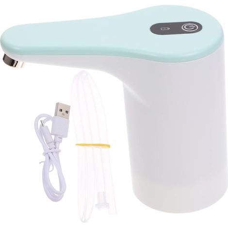 Distributeur d'eau Électrique Portable Rechargeable pour Bonbonnes 5l, 7, 5l, 11l et 18l, Sortie D’eau Clic, Corps Compact Vert Clair Abs et Silicone (1/5)