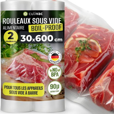 Rouleau Sous Vide Alimentaire – Boilproof, 30x600cm, 2 Rouleaux (1/5)