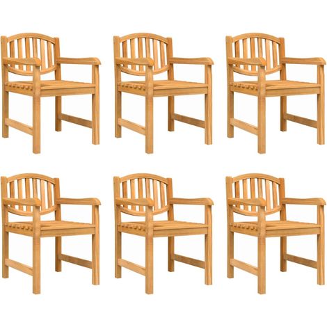 Maison Exclusive - Gartenstühle 6 Stk. 58x59x88 cm Massivholz Tea