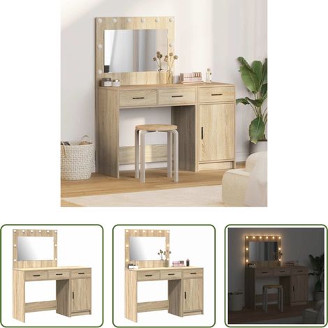 Schminktisch mit Tür - Schminktisch mit Tür 2 pcs Braun 40 x 41 x 75 cm Holzwerkstoff (1/5)