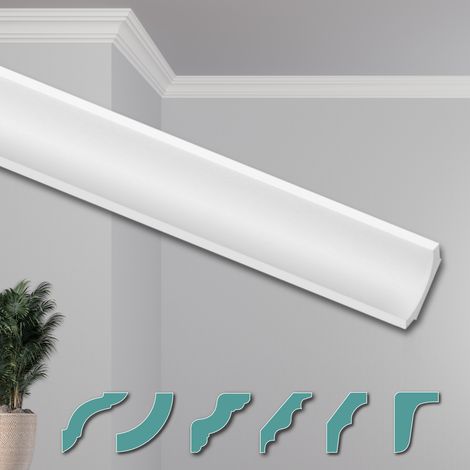HEXIMO Corniches de Plafond Modernes en Polystyrène XPS Blanc, 2 Mètres Moulures Décoratives Angles: ZG9 - 35 x 35 mm, Paquet d'économie de 20 mètres
