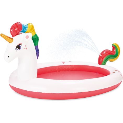 Summer Waves Planschbecken Einhorn Kinder Pool 256 x 155 x 102 cm Schwimmbecken
