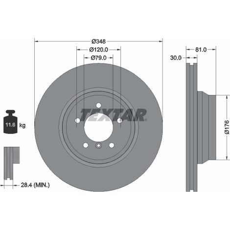 Lot de 2 Disques de frein Textar 92122905 BMW 34116750267 34116864057 6750267
