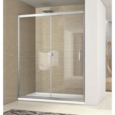 Porta doccia scorrevole in cristallo 6mm h.190cm FLAT Trasparente 6mm,120 cm