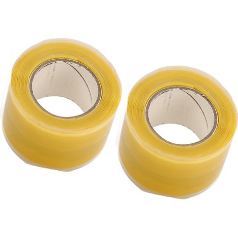Lot de 2 bandes adhésives en silicone auto-adhésives et flexibles, double face, pour canoë, kayak, bateau dragon en fibre de carbone, jaune. (1/5)