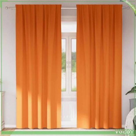 4107512 Rideaux occultants avec anneaux 2 pcs Orange vif 260 x 140 cm (1/5)