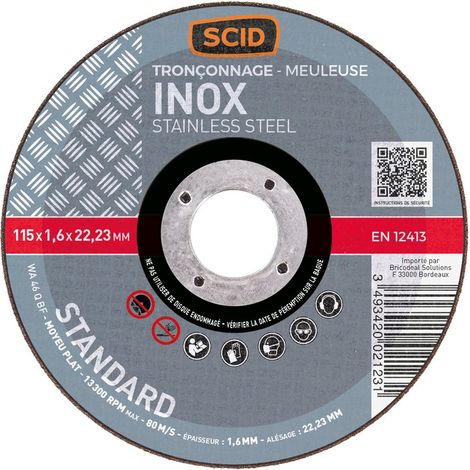 Disque à tronçonner - SCID - Diamètre 115 mm - Inox - Standard (1/3)