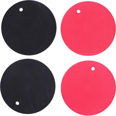4er-Set Silikon-Platzsets, hitzebeständige Matten, Getränkebecheruntersetzer, Topfuntersetzer, Küchenaccessoires (1/5)