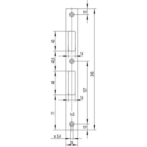 Cerradero  VA  p.p.  plano  para  puertas  de  marco  de  tubo  A.24xL.243mm (1/3)