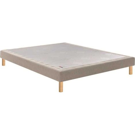 Sommier tapissier Epeda Noyer Jersey Galet 2 places 2 x 80 x 200 cm confort ferme hauteur 15 cm