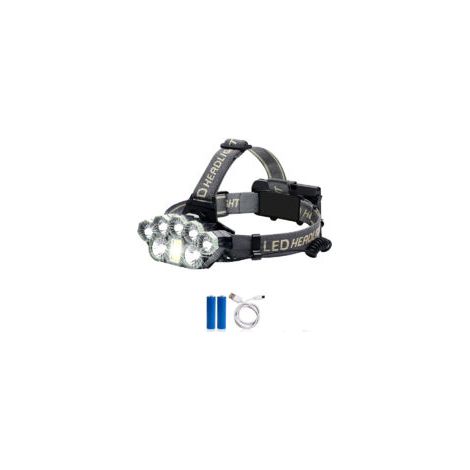 Leistungsstarke, wiederaufladbare Stirnlampe, superhelle 8-LED-USB-Stirnlampe mit 2 Akkus, wasserdichte Stirnlampe für Camping, Angeln, Höhlenforschung, Joggen und Wandern - MSBD - Crezuo (1/4)