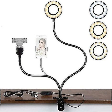 Lampe de bureau LED à pince avec câble USB pour enfants, idéale pour lire et travailler sur un bureau flexible à 360°. (1/5)