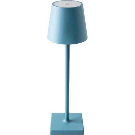 Lampes de table sans fil, lampe de bureau LED rechargeable, lumière tactile à intensité variable à piles 5200 mAh, étanche IP54, bleu (1/5)