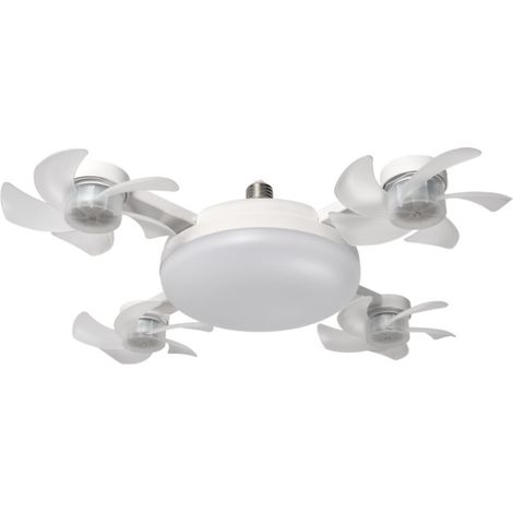 Nouveau ventilateur de plafond créatif et transfrontalier avec éclairage intégré, douille E27 à visser, idéal pour le salon ou la chambre et la salle à manger. (1/5)