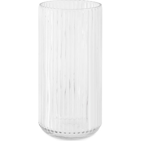 Jarrón cilíndrico de cristal transparente - Decorativo 11,5 x 25 cm para flores frescas y secas - Alto para oficina, sala de estar, cocina (1/5)